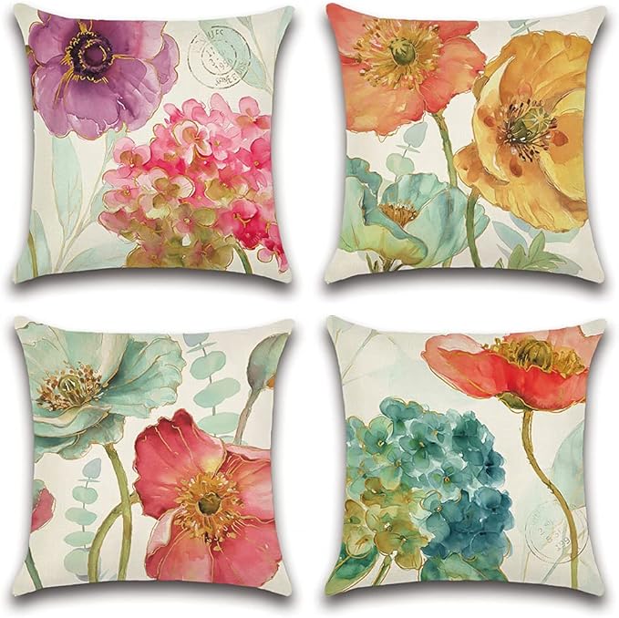 coussin fleuri